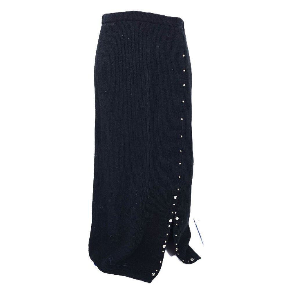 Vintage 80s GAG Inc Black Maxi Studded Sweater Skirt One Size